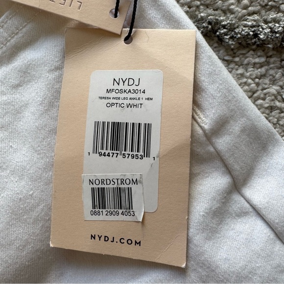 NYDJ  Teresa Wide Leg Ankle Jeans white cropped high rise 14 New - Picture 5 of 14